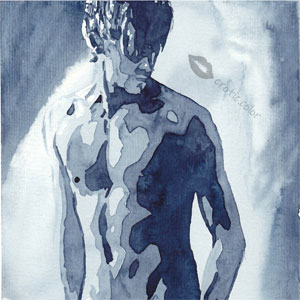 Nude Watercolor Portrait by erotic.color